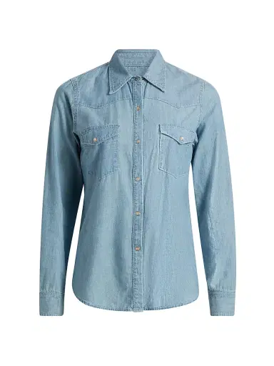 Nili Lotan Women's Travis Cotton Chambray Shirt | Thumbnail 1 Nili Lotan Women's Travis Cotton Chambray Shirt | Thumbnail 1