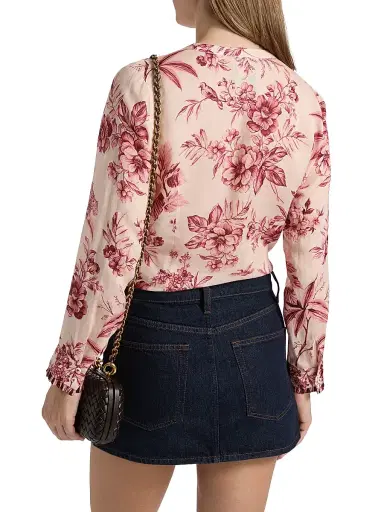 Johnny Was Women's Printed Ruffle-Cuff Blouse | Thumbnail 5 Johnny Was Women's Printed Ruffle-Cuff Blouse | Thumbnail 5