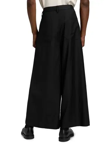 Glass Cypress Men's Wool Embroidered Wide-Leg Pants - Black | Thumbnail 5