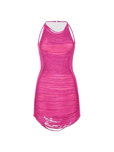 The Attico Women's Draped Halterneck Knit Mini Dress | Thumbnail 1 The Attico Women's Draped Halterneck Knit Mini Dress | Thumbnail 1