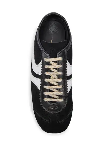 Dries Van Noten Women's Suede Low-Top Sneakers - Black White - Size 11 | Thumbnail 4