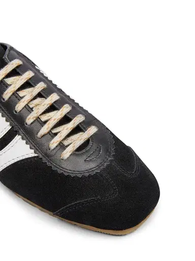 Dries Van Noten Women's Suede Low-Top Sneakers - Black White - Size 11 | Thumbnail 5