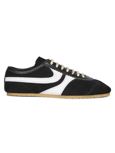 Dries Van Noten Women's Suede Low-Top Sneakers - Black White - Size 11 | Thumbnail 1