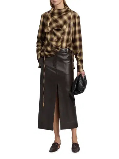 Co Women's Plaid Workwear Shirt - Brown Multi - Size XL | Thumbnail 2