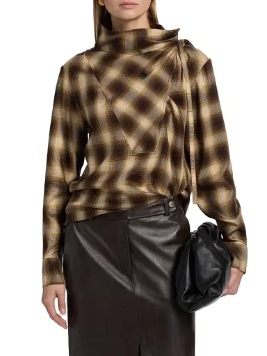 Co Women's Plaid Workwear Shirt - Brown Multi - Size XL | Thumbnail 3