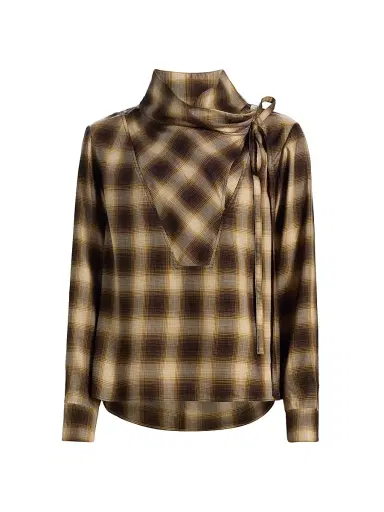 Co Women's Plaid Workwear Shirt - Brown Multi - Size XL | Thumbnail 1