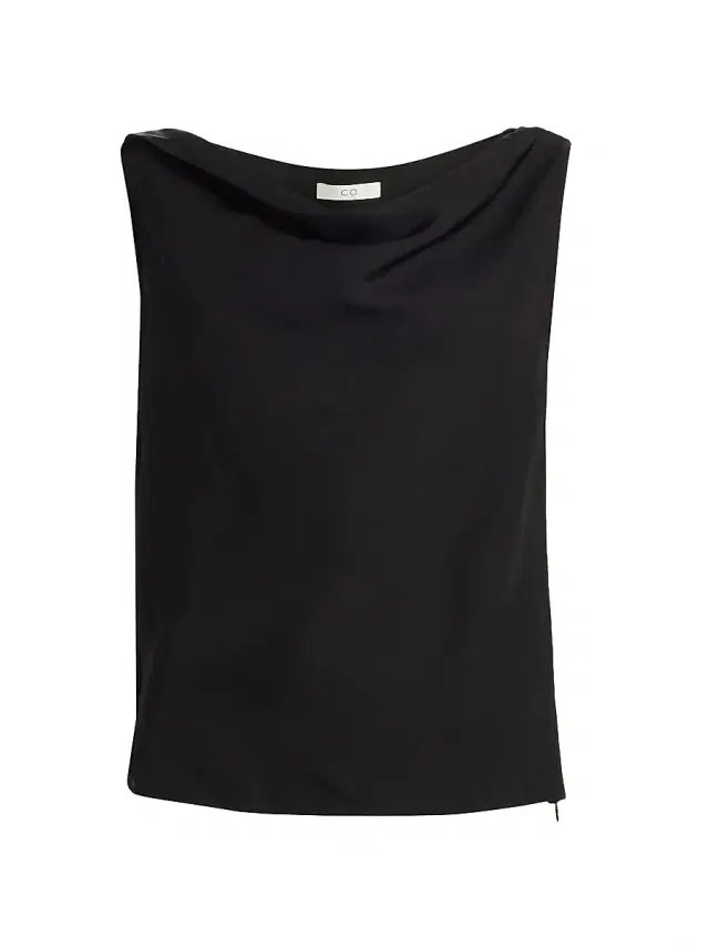 Co Women's Draped One-Shoulder Top - Black