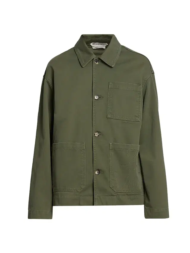 JW Anderson Men's Patch Pocket Cotton Jacket - Washed Green