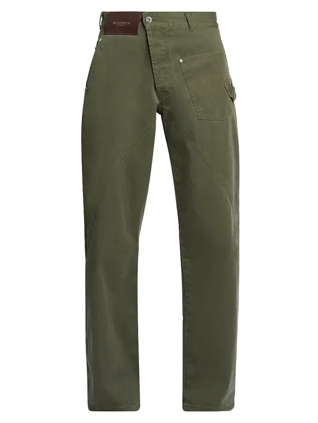JW Anderson Men's Twisted Workwear Jeans - Washed Green