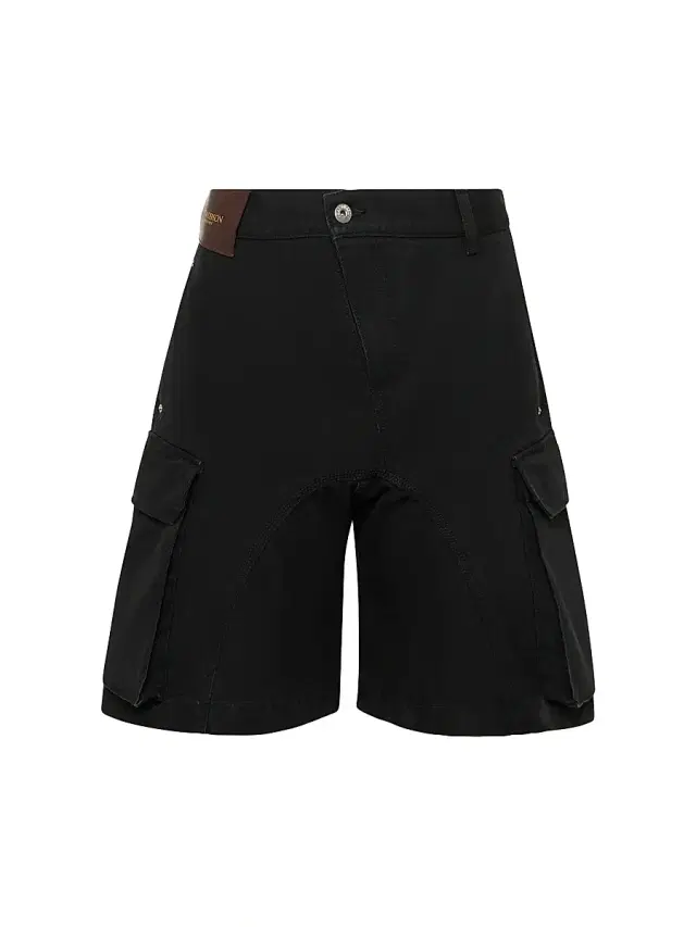 JW Anderson Men's Twisted Denim Cargo Shorts - Black