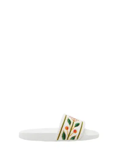 Casablanca Men's Logo Embroidered Slides - White - Size 13 Sandals | Thumbnail 1