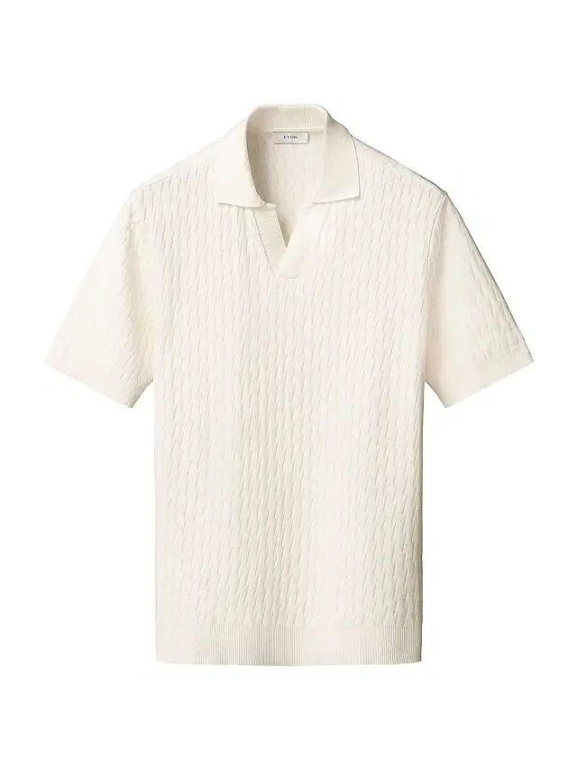 Eton Men's Jacquard Cotton Polo Shirt - White