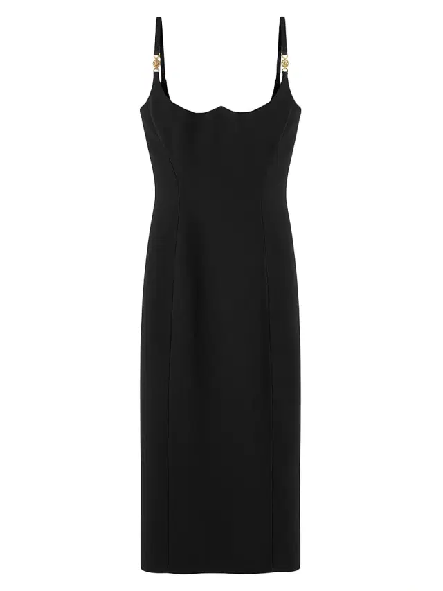 Versace Women's Medusa-Embellished Satin Cocktail Dress - Black