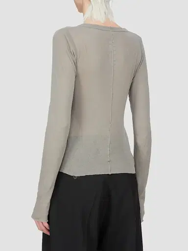 Rick Owens Women's Semi-Sheer Raw-Hem Crop T-Shirt | Thumbnail 3 Rick Owens Women's Semi-Sheer Raw-Hem Crop T-Shirt | Thumbnail 3
