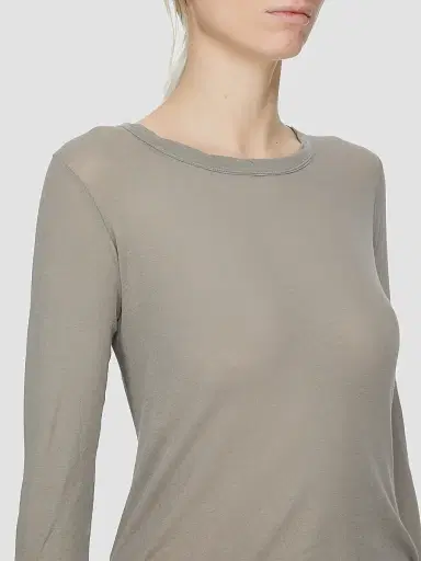 Rick Owens Women's Semi-Sheer Raw-Hem Crop T-Shirt | Thumbnail 5 Rick Owens Women's Semi-Sheer Raw-Hem Crop T-Shirt | Thumbnail 5
