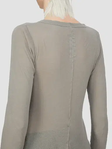 Rick Owens Women's Semi-Sheer Raw-Hem Crop T-Shirt | Thumbnail 6 Rick Owens Women's Semi-Sheer Raw-Hem Crop T-Shirt | Thumbnail 6