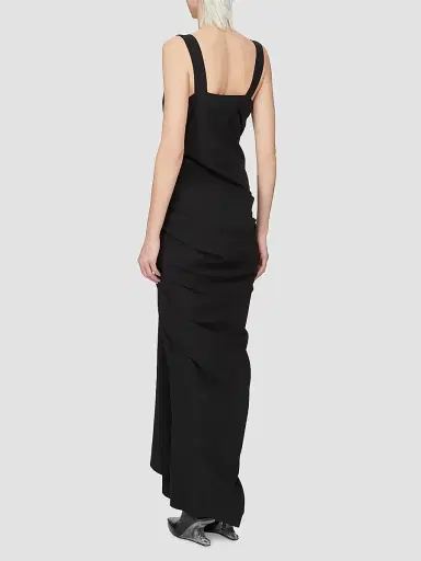 Rick Owens Women's Strutter Draped Maxi Dress - Black - Size 10 | Thumbnail 2