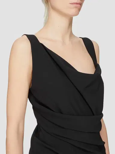 Rick Owens Women's Strutter Draped Maxi Dress - Black - Size 10 | Thumbnail 4