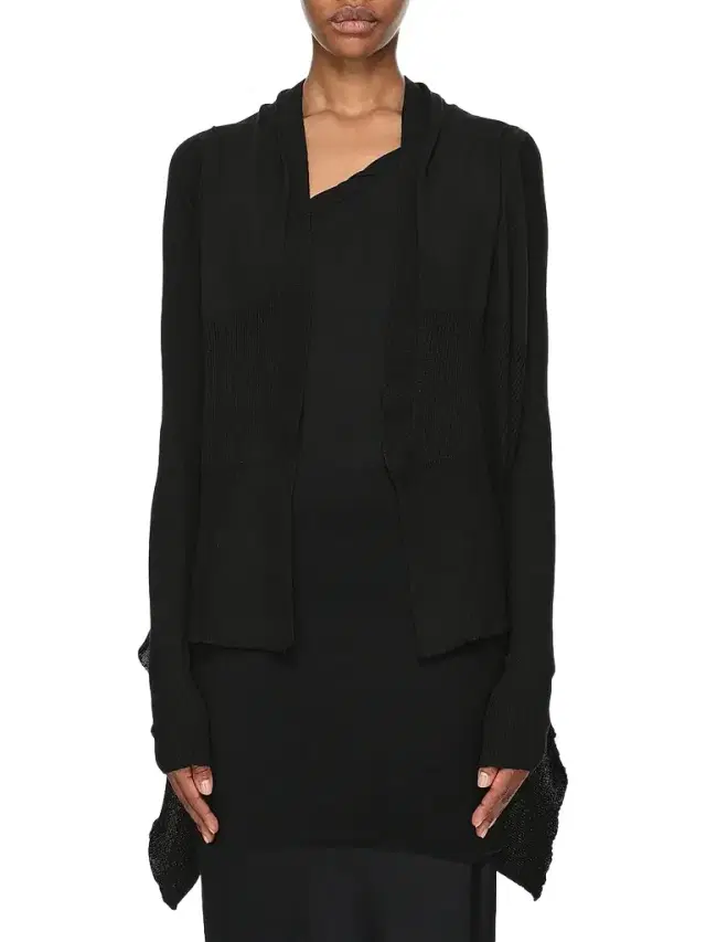 Rick Owens Women's Wool Shawl-Collar Wrap Cardigan - Black