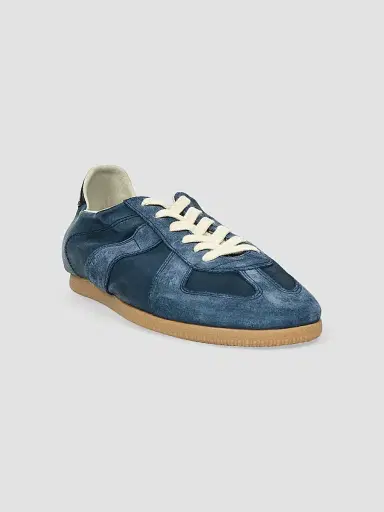 Maison Margiela Men's Suede & Leather Low-Top Sneakers - Blue Nights | Thumbnail 2 Maison Margiela Men's Suede & Leather Low-Top Sneakers - Blue Nights | Thumbnail 2