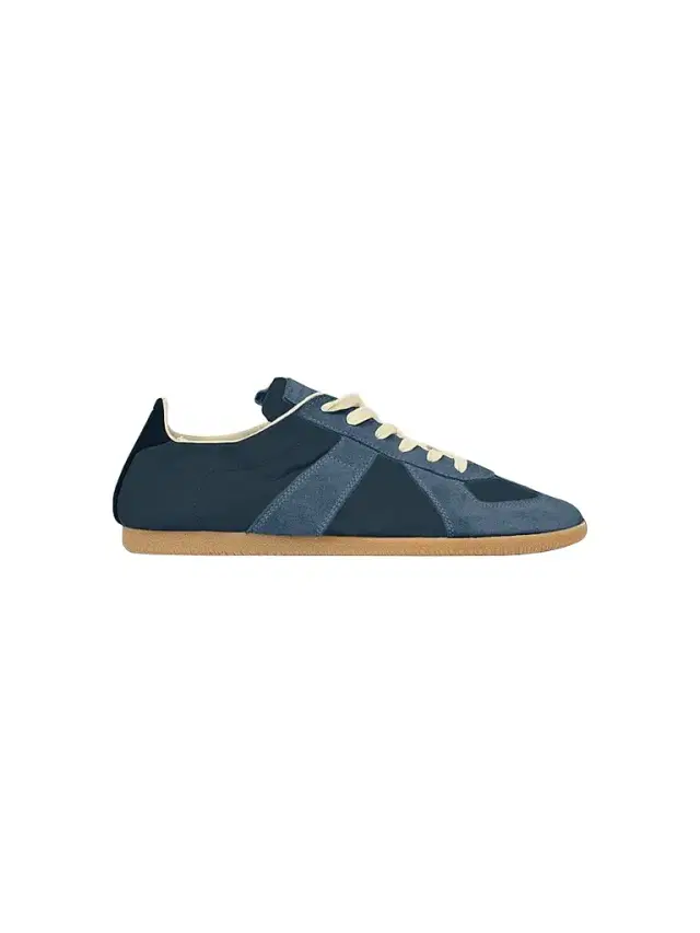 Maison Margiela Men's Suede & Leather Low-Top Sneakers - Blue Nights
