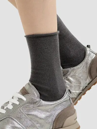 Brunello Cucinelli Women's Cashmere and Silk Sparkling Knit Socks | Thumbnail 3