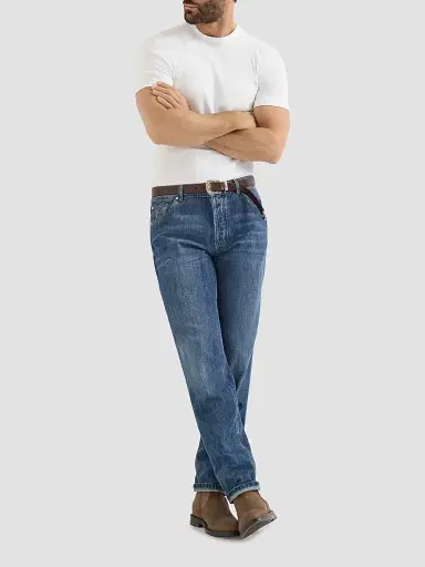 Brunello Cucinelli Men's Lightweight Denim Traditional Fit Five-Pocket Jeans - Medium Denim | Thumbnail 5