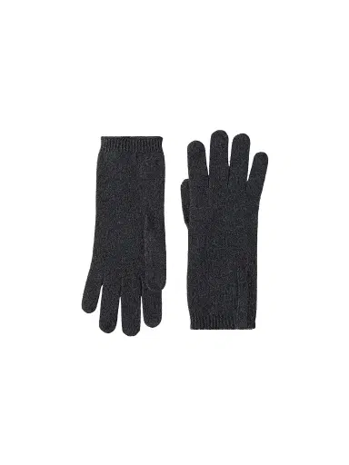 Brunello Cucinelli Women's Cashmere Knit Gloves with Monili - Lignite Grey | Thumbnail 1