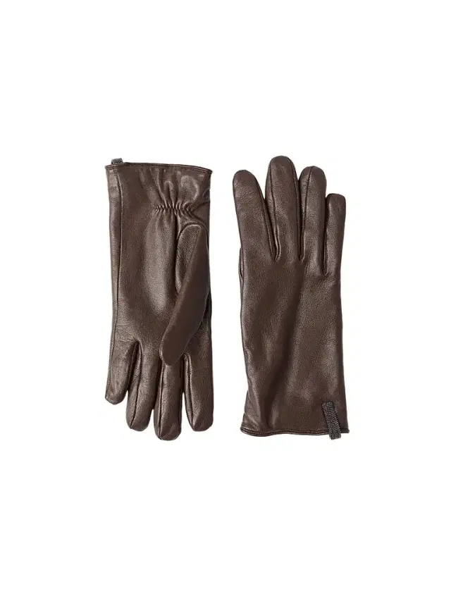 Brunello Cucinelli Women's Nappa Leather Gloves with Monili