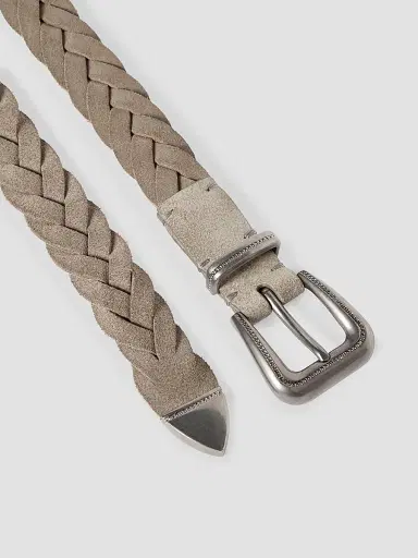 Brunello Cucinelli Women's Braided Leather Belt with Monili | Thumbnail 3 Brunello Cucinelli Women's Braided Leather Belt with Monili | Thumbnail 3