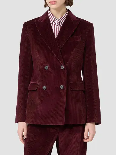 Weekend Max Mara Women's Cotton Velvet Blazer - Bordeaux - Size 16 | Thumbnail 3 Weekend Max Mara Women's Cotton Velvet Blazer - Bordeaux - Size 16 | Thumbnail 3