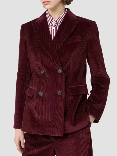 Weekend Max Mara Women's Cotton Velvet Blazer - Bordeaux - Size 16 | Thumbnail 5 Weekend Max Mara Women's Cotton Velvet Blazer - Bordeaux - Size 16 | Thumbnail 5