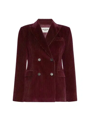 Weekend Max Mara Women's Cotton Velvet Blazer - Bordeaux - Size 16 | Thumbnail 1 Weekend Max Mara Women's Cotton Velvet Blazer - Bordeaux - Size 16 | Thumbnail 1