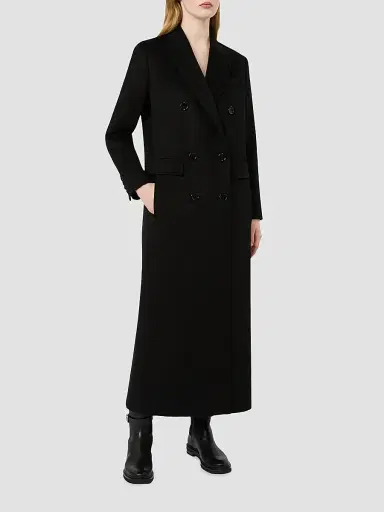 Max Mara Women's Double Breasted Wool Coat - Black - Size 14 | Thumbnail 2 Max Mara Women's Double Breasted Wool Coat - Black - Size 14 | Thumbnail 2