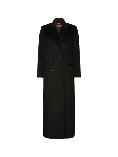 Max Mara Women's Double Breasted Wool Coat - Black - Size 14 | Thumbnail 1 Max Mara Women's Double Breasted Wool Coat - Black - Size 14 | Thumbnail 1