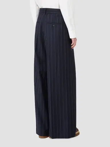 Weekend Max Mara Women's Stretch Wool Flannel Trousers - Navy | Thumbnail 4