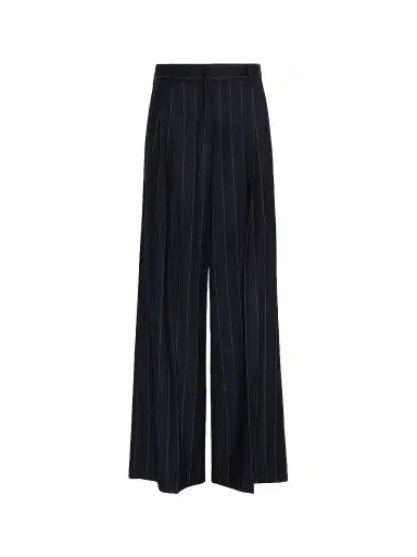 Weekend Max Mara Women's Stretch Wool Flannel Trousers - Navy | Thumbnail 1