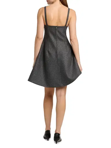 Jil Sander Women's Wool Melange Fit-&-Flare Minidress - Lava Stone | Thumbnail 5