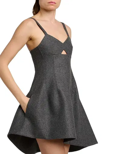 Jil Sander Women's Wool Melange Fit-&-Flare Minidress - Lava Stone | Thumbnail 6