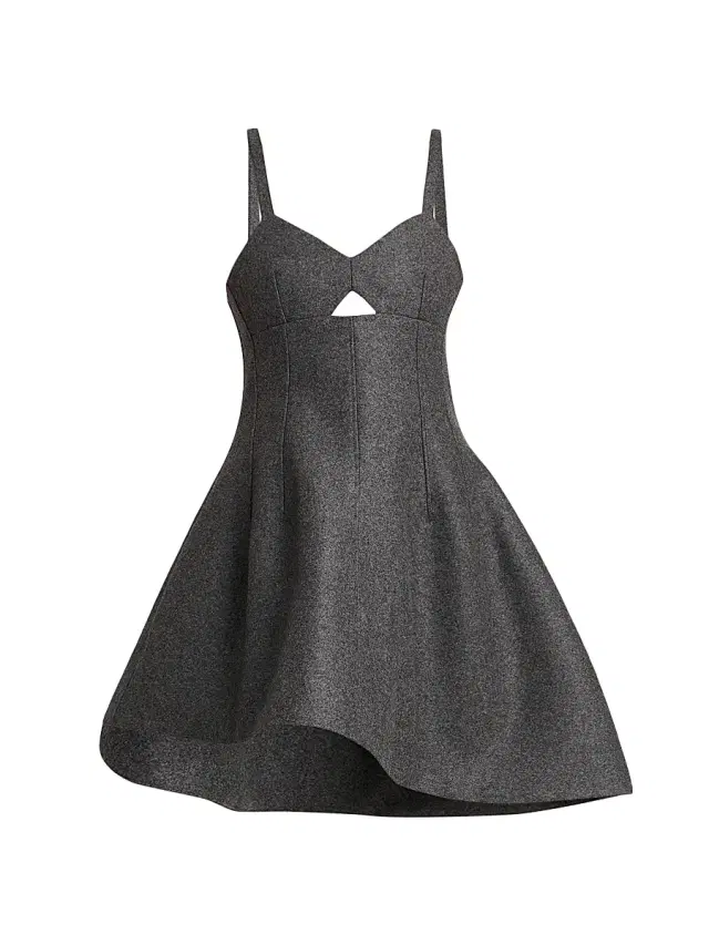 Jil Sander Women's Wool Melange Fit-&-Flare Minidress - Lava Stone