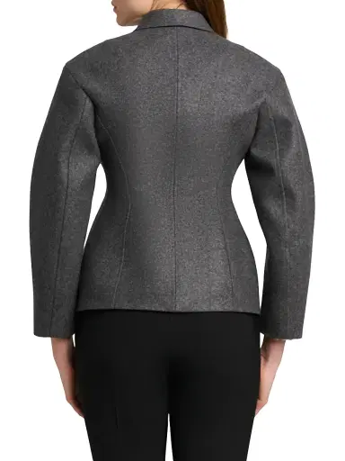 Jil Sander Women's Wool Melange Tapered-Waist Single-Breasted Jacket - Lava Stone | Thumbnail 5