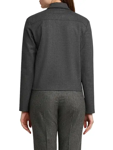 Jil Sander Women's Stretch-Wool Zip-Front Shirt - Asphalt - Size 10 | Thumbnail 5