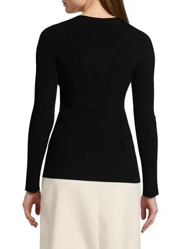 Jil Sander Women's Rib-Knit Crewneck Sweater - Black | Thumbnail 5