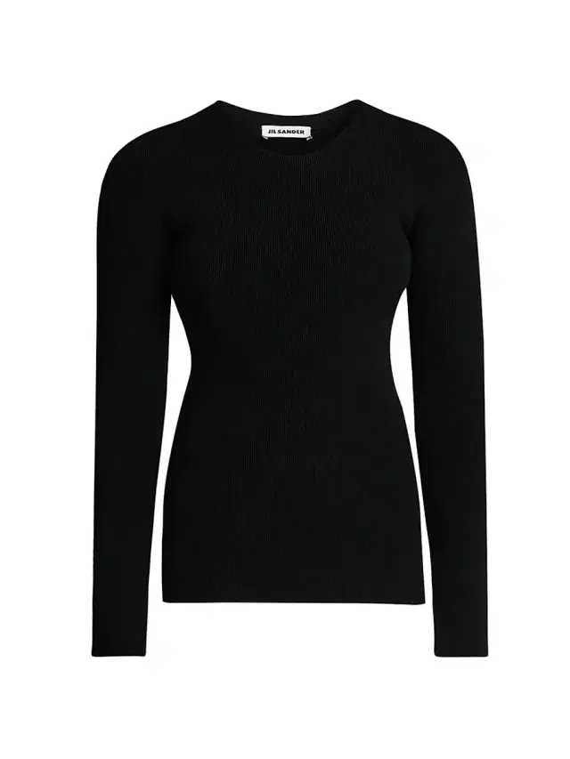 Jil Sander Women's Rib-Knit Crewneck Sweater - Black