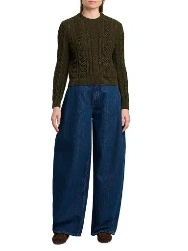 Jil Sander Women's Oversized Denim Barrel-Leg Trousers | Thumbnail 2 Jil Sander Women's Oversized Denim Barrel-Leg Trousers | Thumbnail 2