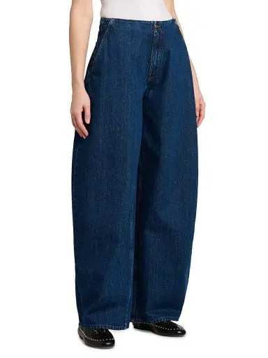 Jil Sander Women's Oversized Denim Barrel-Leg Trousers | Thumbnail 4 Jil Sander Women's Oversized Denim Barrel-Leg Trousers | Thumbnail 4
