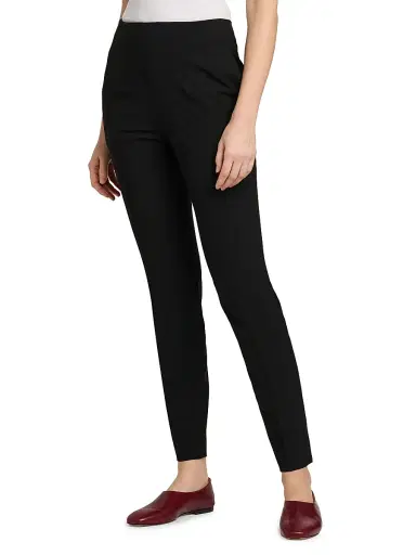 Jil Sander Women's Stretch-Wool Darted Flat-Front Trousers | Thumbnail 4 Jil Sander Women's Stretch-Wool Darted Flat-Front Trousers | Thumbnail 4
