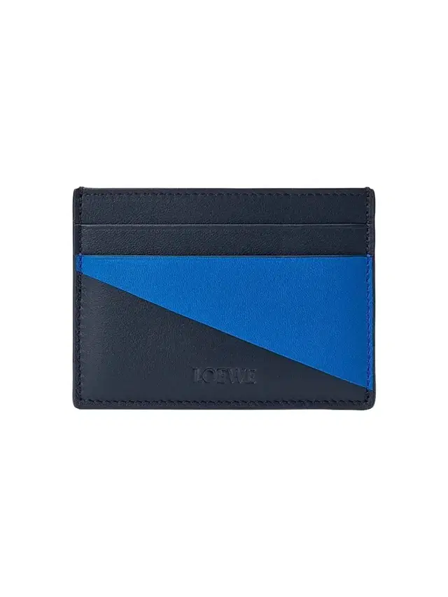 LOEWE Men's Flag Leather Plain Cardholder - Navy Royal Azure