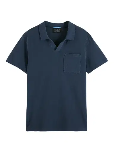 Scotch & Soda Men's Garment-Dyed Piqué Pocket Polo Shirt | Thumbnail 1