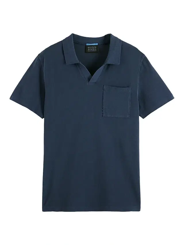 Scotch & Soda Men's Garment-Dyed Piqué Pocket Polo Shirt - Peacoat